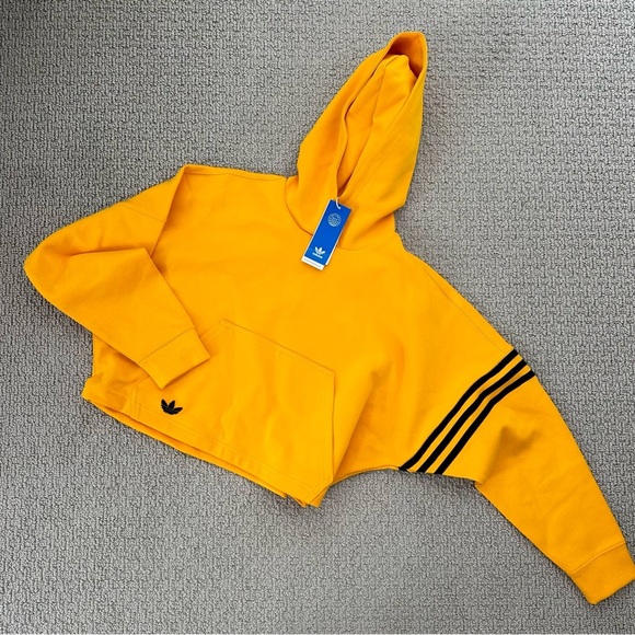 adidas Originals Tops - Bright yellow cropped Adidas hoodie